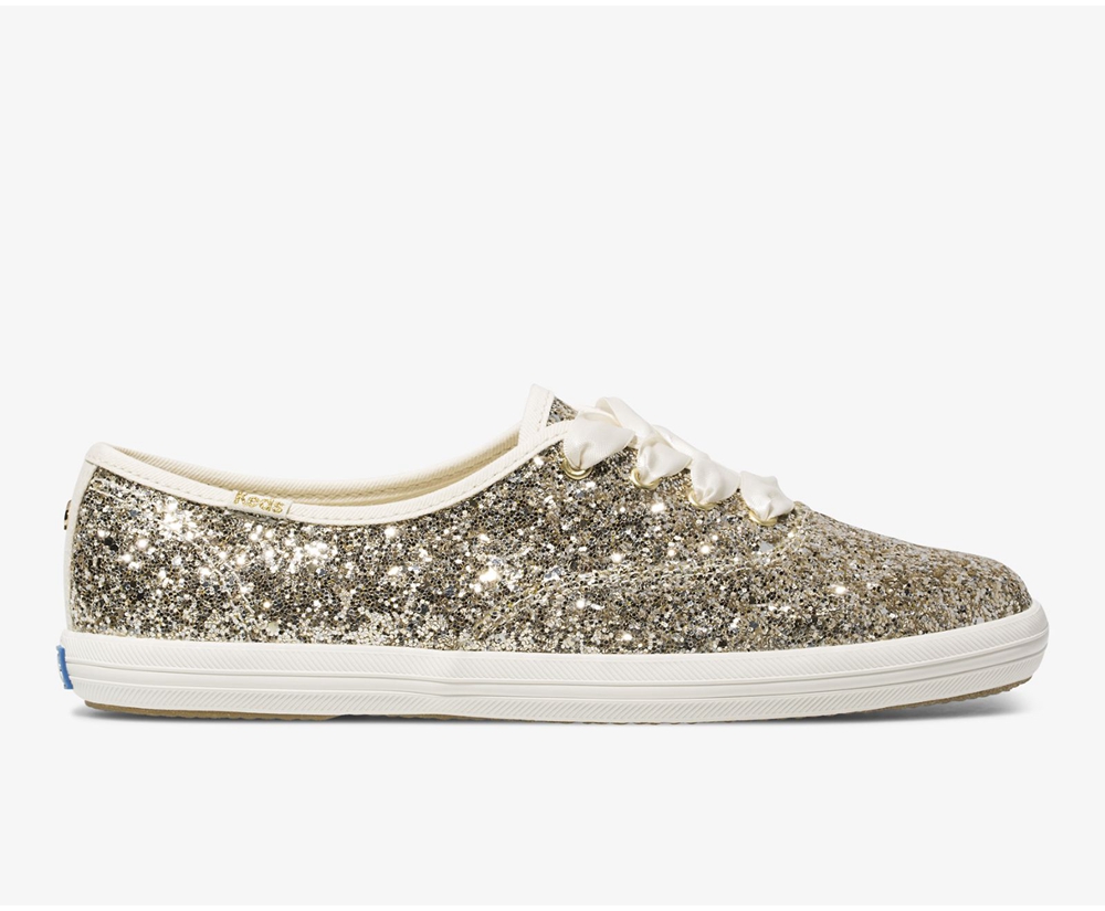 Basket Keds Femme Doré - Kate Spade New York Champion Glitter - 314-YOIPKH